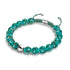 Sarcelle | Argent | Bracelet macramé verre luciole